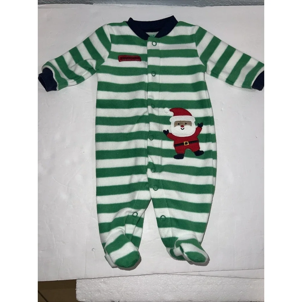 Carter's Christmas‎ Holiday Fleece Play Sleeper Newborn PJ Santa/ Reindeer